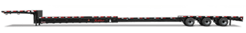 Side view of an extendable drop deck trailer