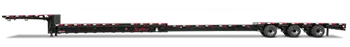 Side view of an extendable drop deck trailer
