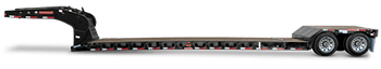 Side view of a removable gooseneck lowboy trailer
