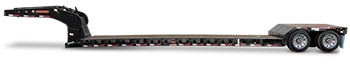 Side view of a removable gooseneck lowboy trailer